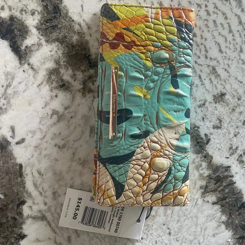 Brahmin Ady Retro Jungle Melbourne Wallet Genuine Leather - Picture 10 of 11